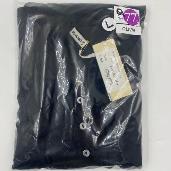 B Up BLACK Olivia Short Sleeve HENLEY LOUNGE Sleep DRESS Style #OLI-31  XL NEW - Picture 6 of 7